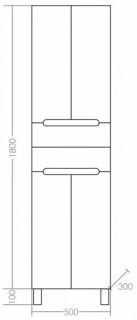 Пенал СанТа Лондон 524010 50см белый